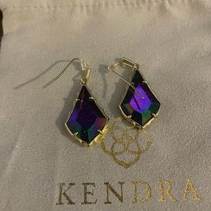 Kendra Scott Faceted Alex earrings in iridescent blue goldstone
